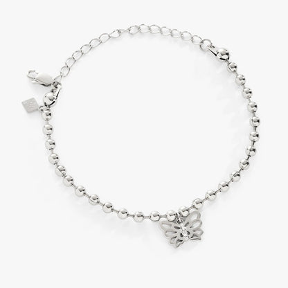 Butterfly Ball Chain Bracelet by ALEX AND ANI in silver with butterfly charm on extender chain on Tampa Home & Garden Store