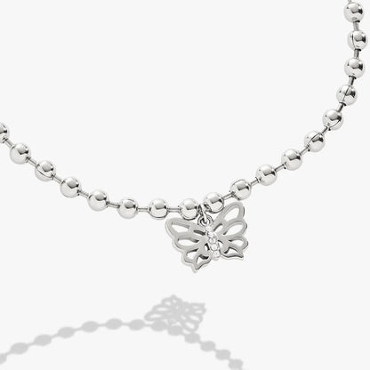Butterfly Ball Chain Bracelet by ALEX AND ANI, silver-tone with butterfly charm and crystals on Tampa Home & Garden Store