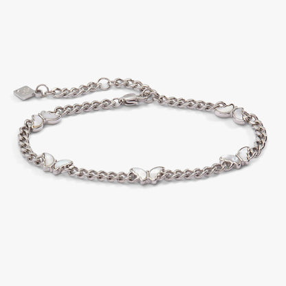 Butterfly Curb Chain Bracelet With Crystals