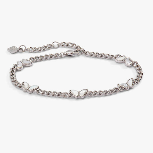 Butterfly Curb Chain Bracelet by ALEX AND ANI with silver-tone chain and butterfly charms on Tampa Home & Garden Store