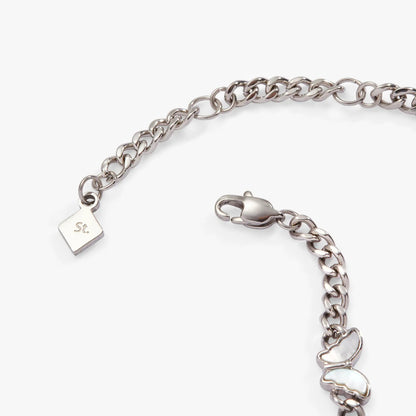 Butterfly Curb Chain Bracelet With Crystals