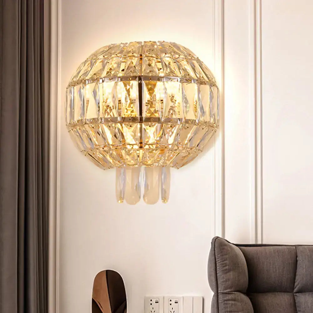 Wall Sconce Butterfly Crystal Gold Finish with spherical prisms by Decorbites on Tampa Home & Garden Store