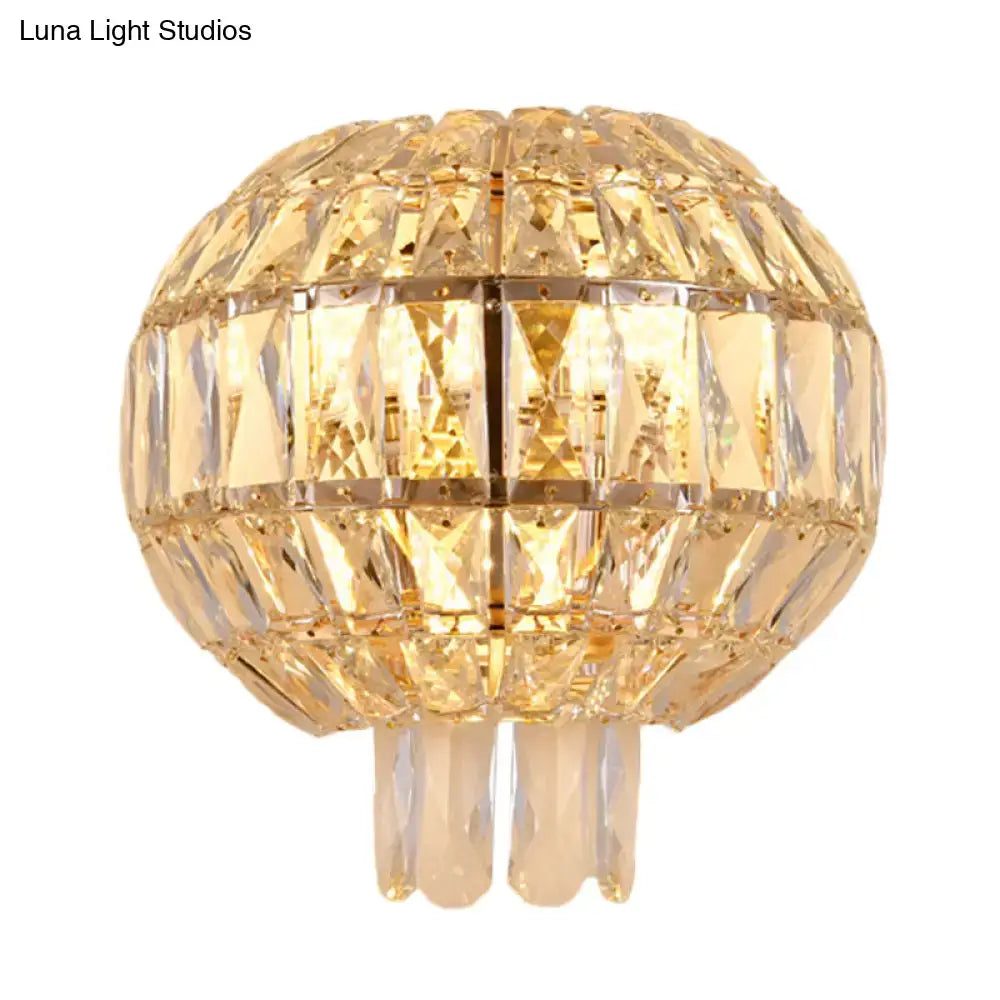 Wall Sconce Butterfly Crystal Gold Bedroom Light with crystal orb and prisms Decorbites on Tampa Home & Garden Store