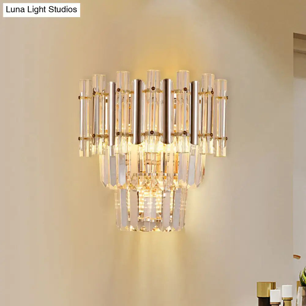 Wall Sconce Butterfly Crystal Gold Finish by Decorbites with tiered hanging prisms on Tampa Home & Garden Store