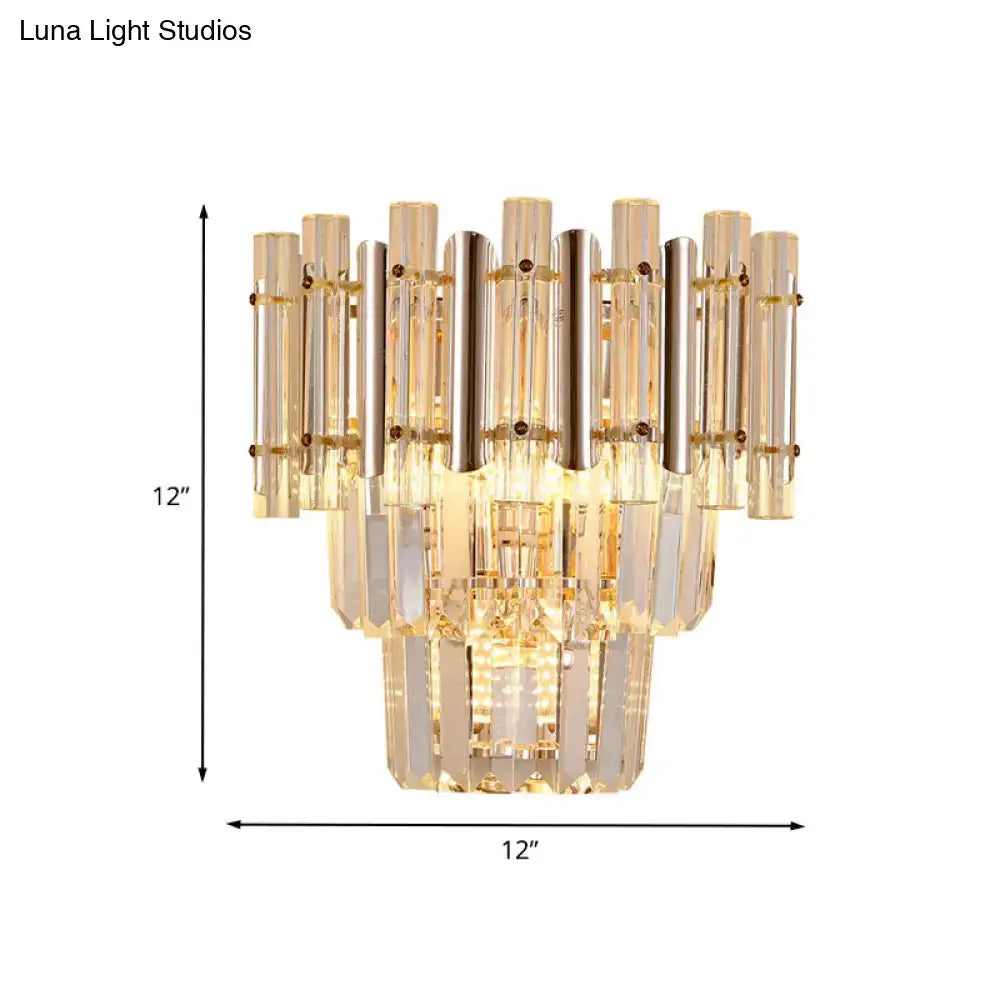 Wall Sconce Butterfly Crystal Gold Finish light with crystal prisms, 12in x 12in Decorbites on Tampa Home & Garden Store