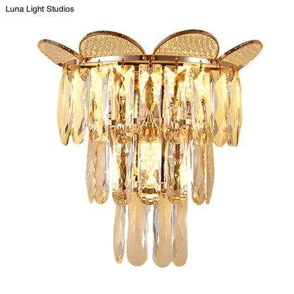 Wall sconce butterfly crystal gold finish bedroom light Decorbites on Tampa Home & Garden Store