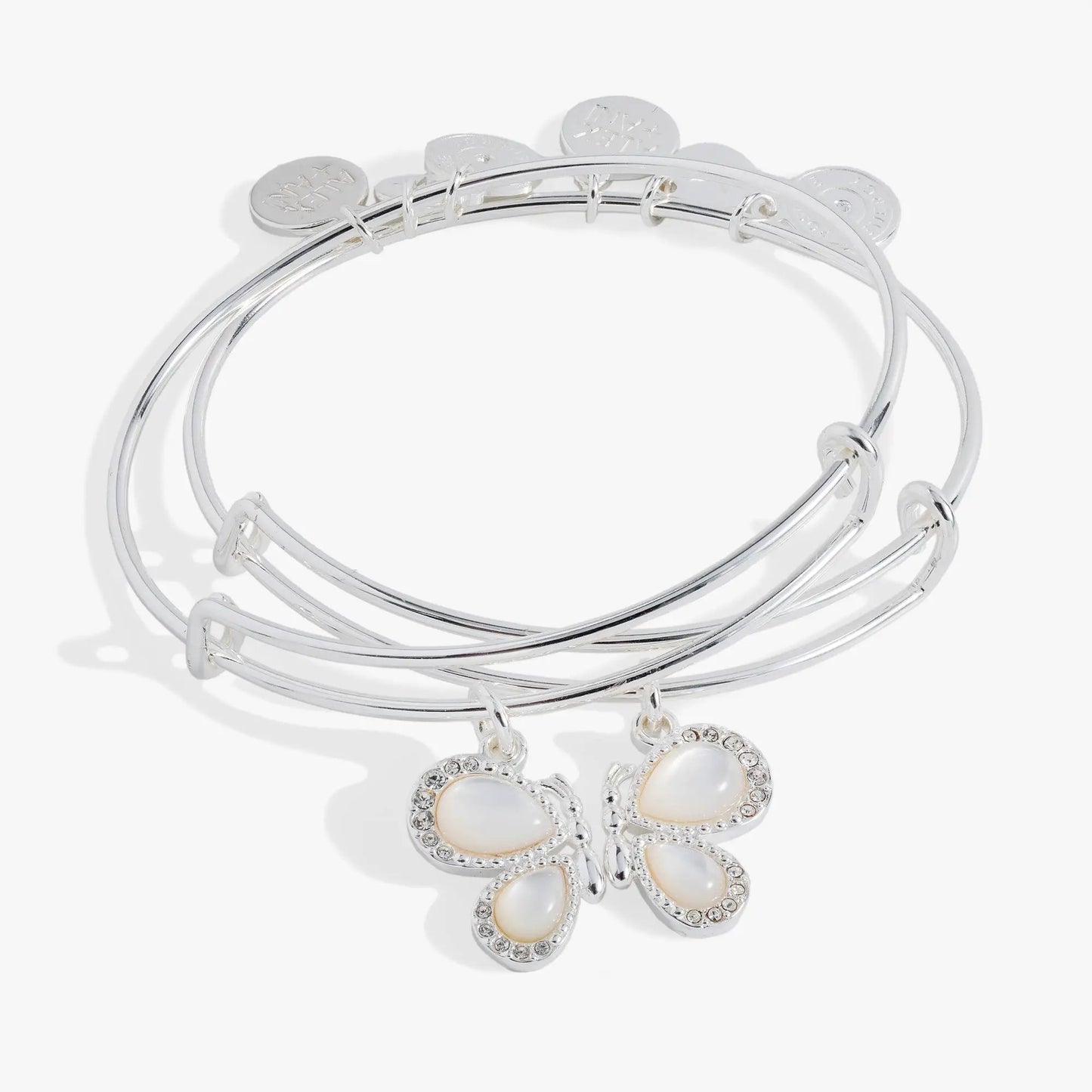 Bracelets Perfect Pairs Butterfly Wings 2 silver with crystal charms by Alex and Ani on Tampa Home & Garden Store