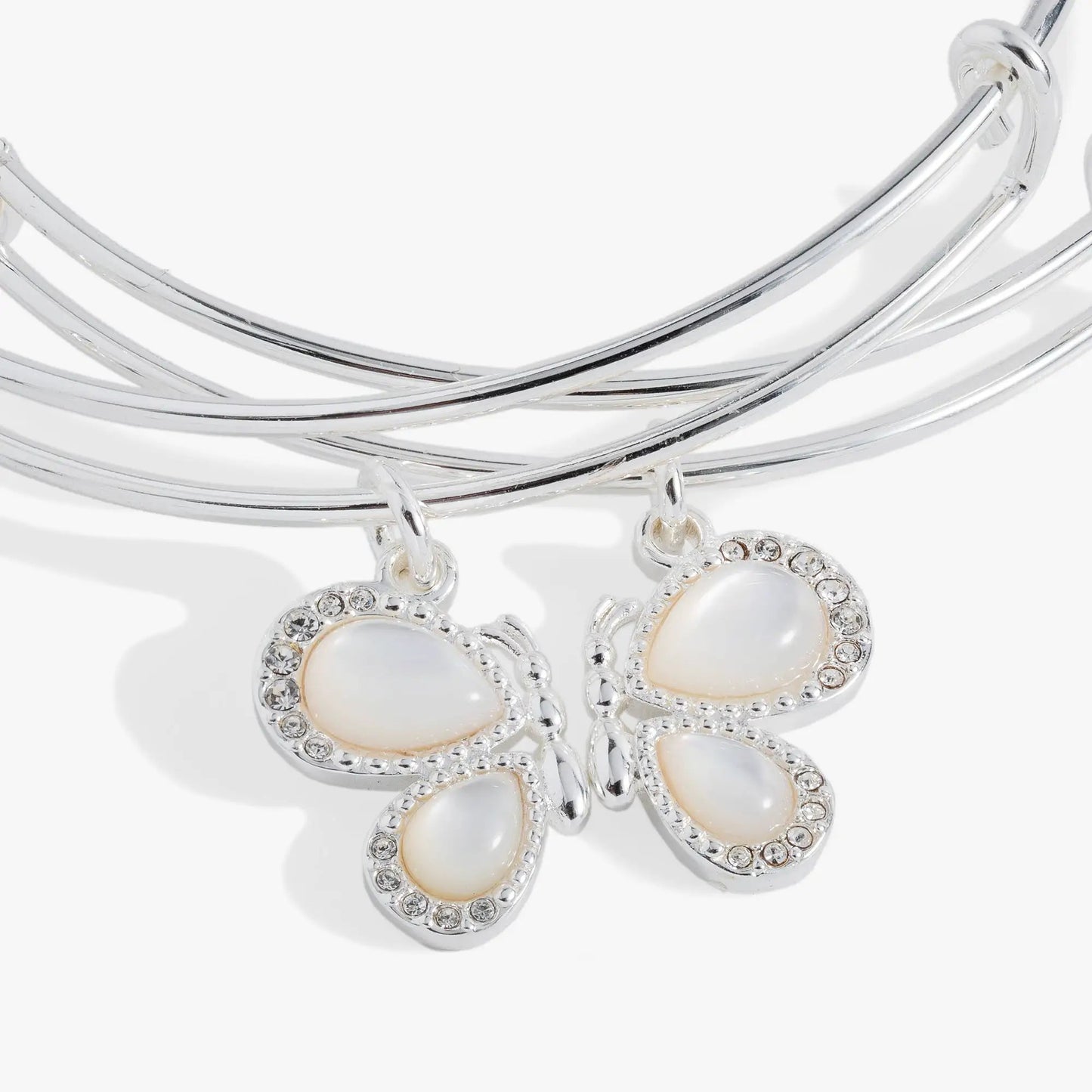 Bracelets Perfect Pairs butterfly wings set of 2 by Alex and Ani, with pearl centers on Tampa Home & Garden Store