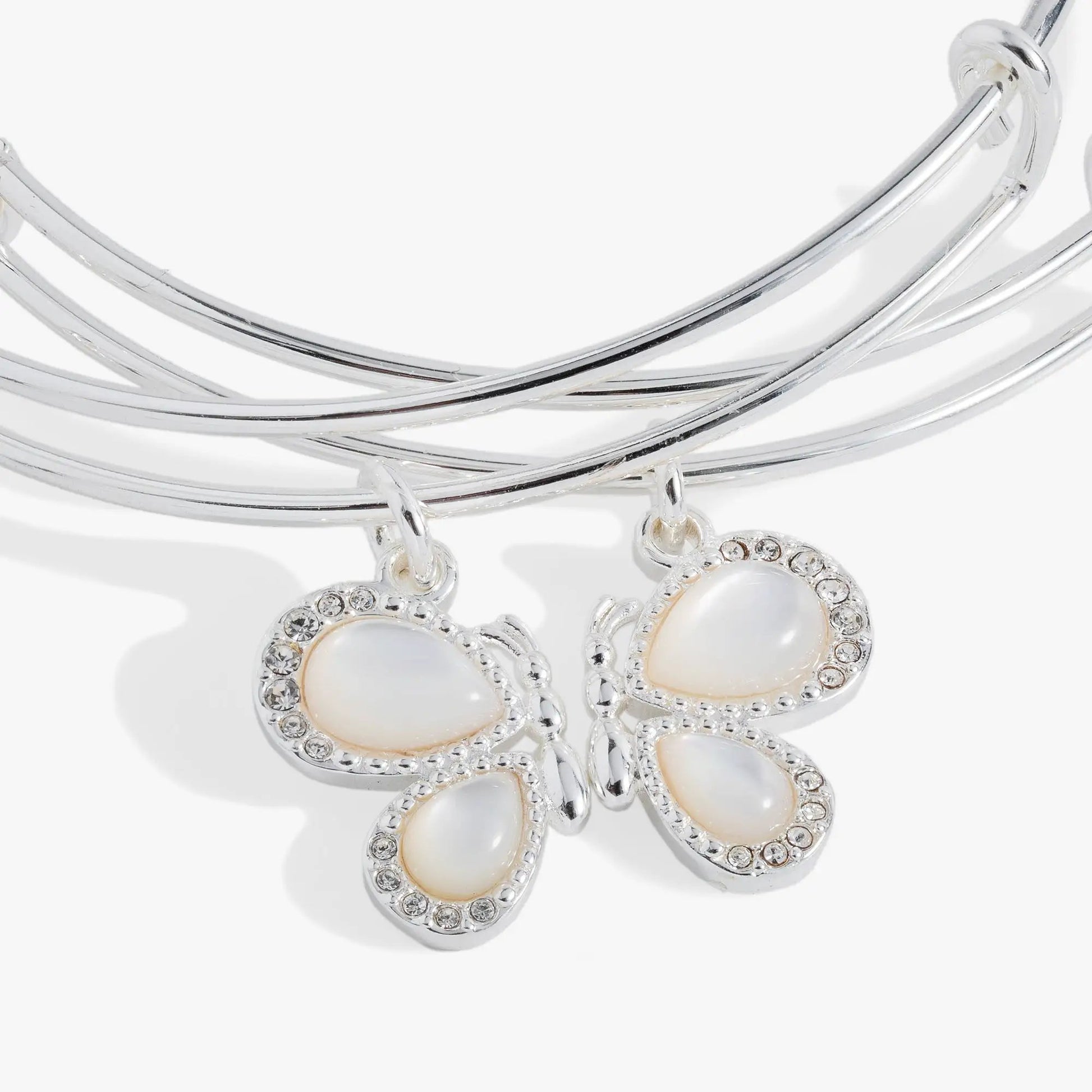 Bracelets Perfect Pairs butterfly wings set of 2 by Alex and Ani, with pearl centers on Tampa Home & Garden Store