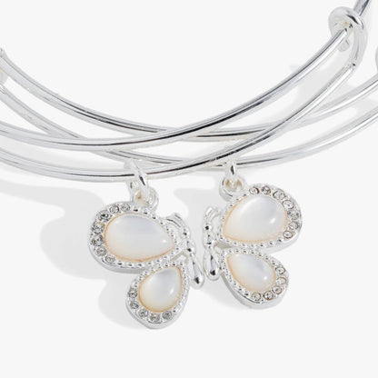 Bracelets Perfect Pairs butterfly wings set of 2 by Alex and Ani, with pearl centers on Tampa Home & Garden Store