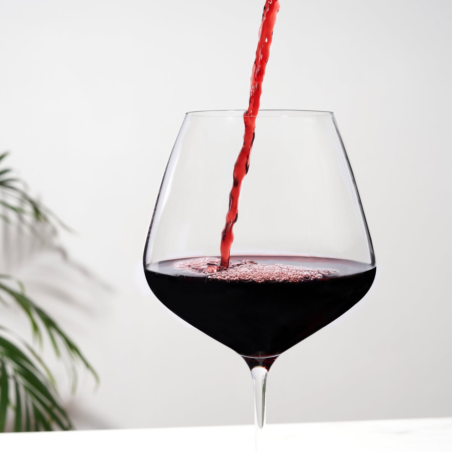 Inez Crystal Burgundy Wine Glasses Set of Four