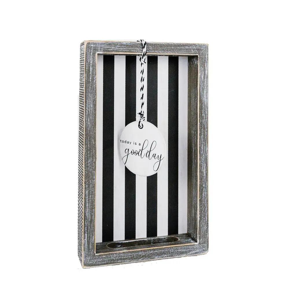 Black and White Farmhouse Wooden Tray Decor