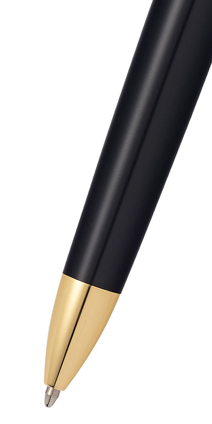 Townsend Classic Black Lacquer Ballpoint Pen by A.T. Cross black barrel with gold-tone nib on Tampa Home & Garden Store