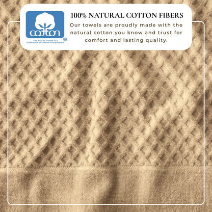 Cotton Diamond Waffle Weave Bath Towel Set