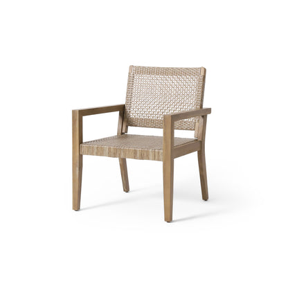 Outdoor Wicker and Acacia Wood Club Chairs