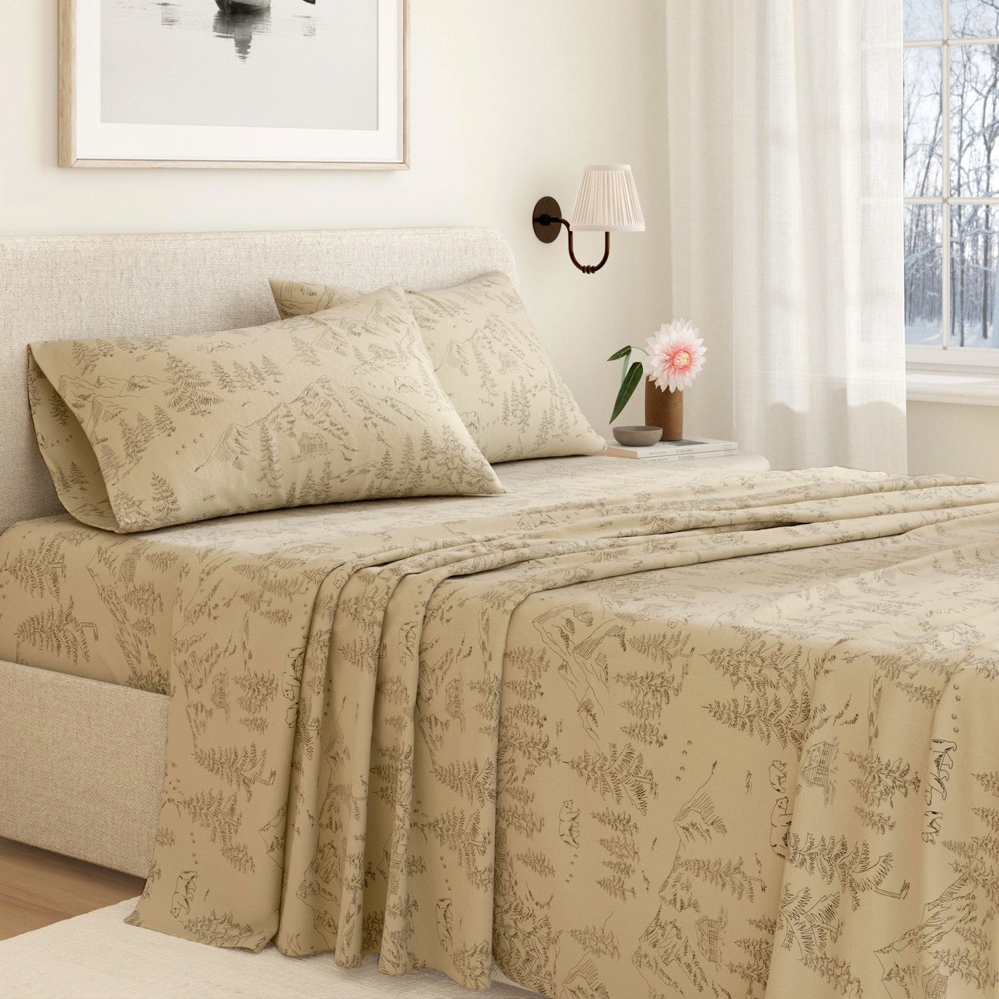 Classic Turkish Cotton Flannel Sheet and Pillow