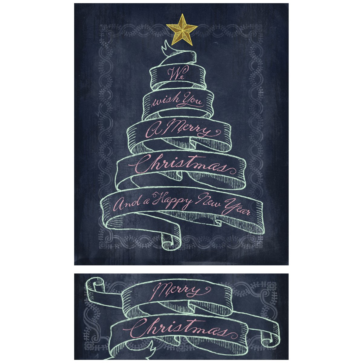 Pegatina de pancarta de Feliz Navidad con Chalk Talk