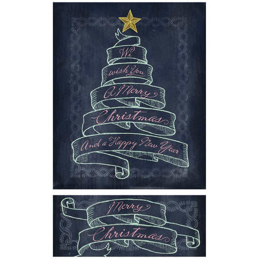 Chalk Talk Merry Christmas Banner Sticker