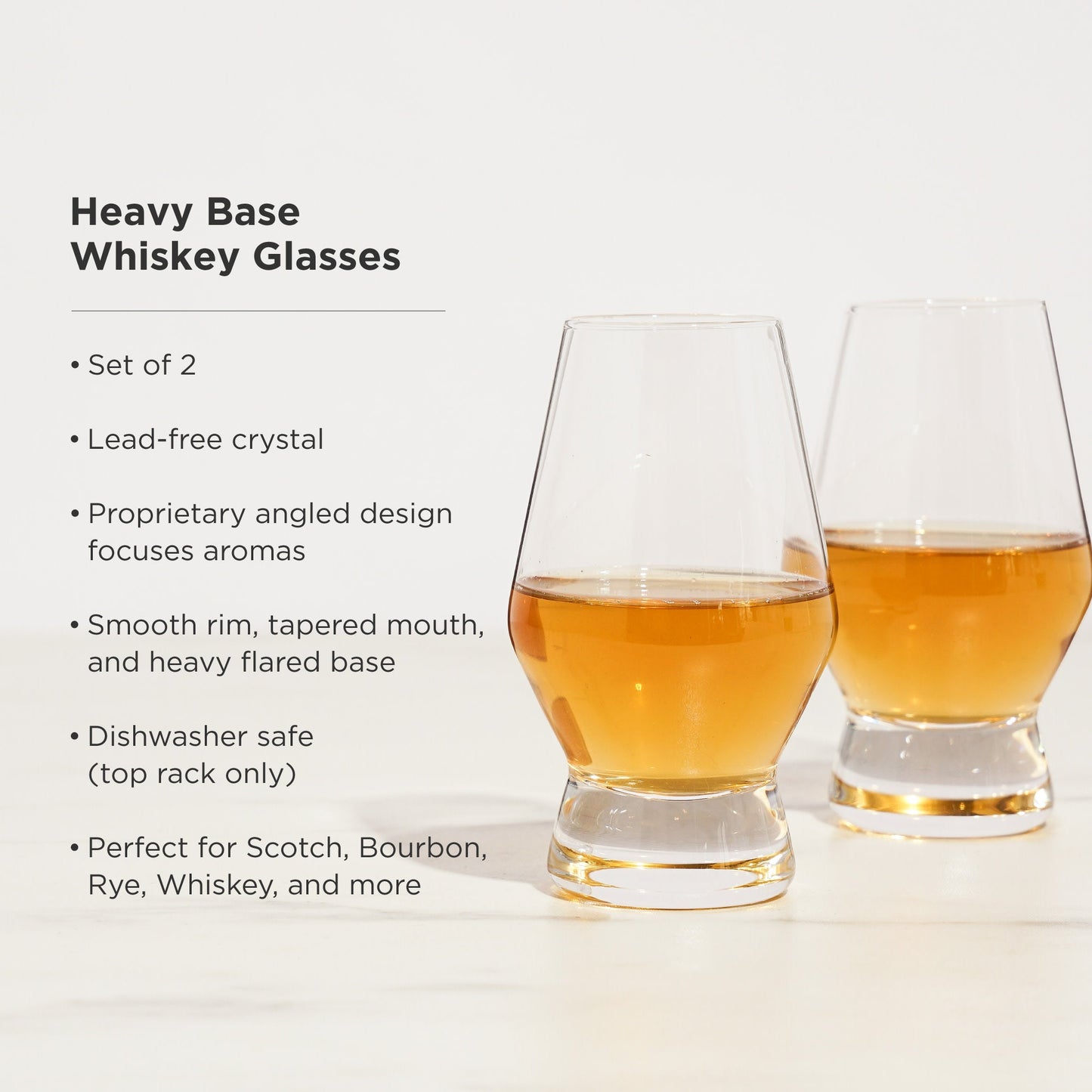 Set of Two Heavy Crystal Whiskey Tasting Glasses