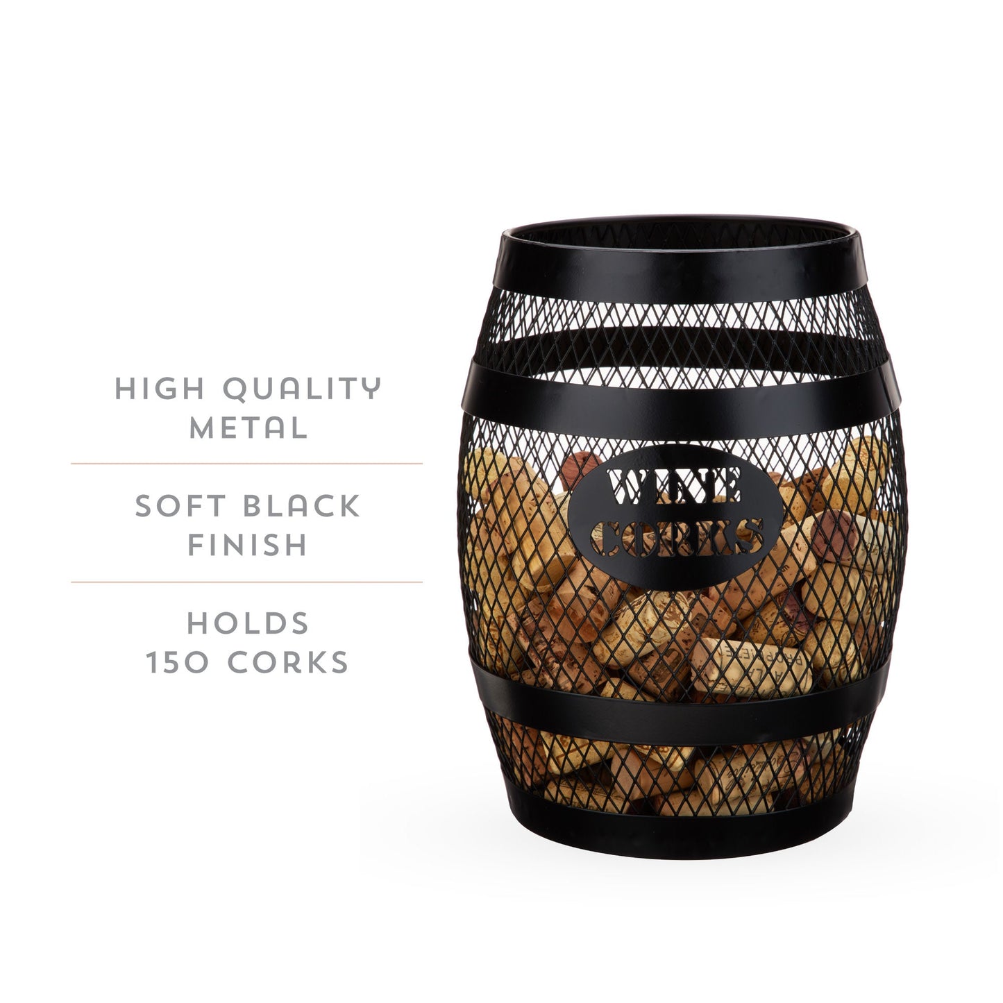 Modern Metal Barrel Cork Holder and Home Decor
