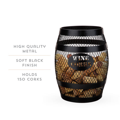 Modern Metal Barrel Cork Holder and Home Decor