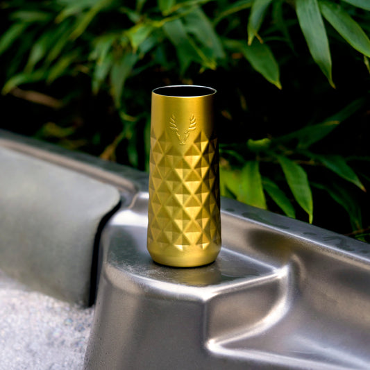 Paragon gold-tone stainless steel champagne flute with diamond pattern by Viski on Tampa Home & Garden Store