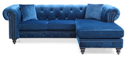 Nola Luxurious Microsuede and Tufted Chaise