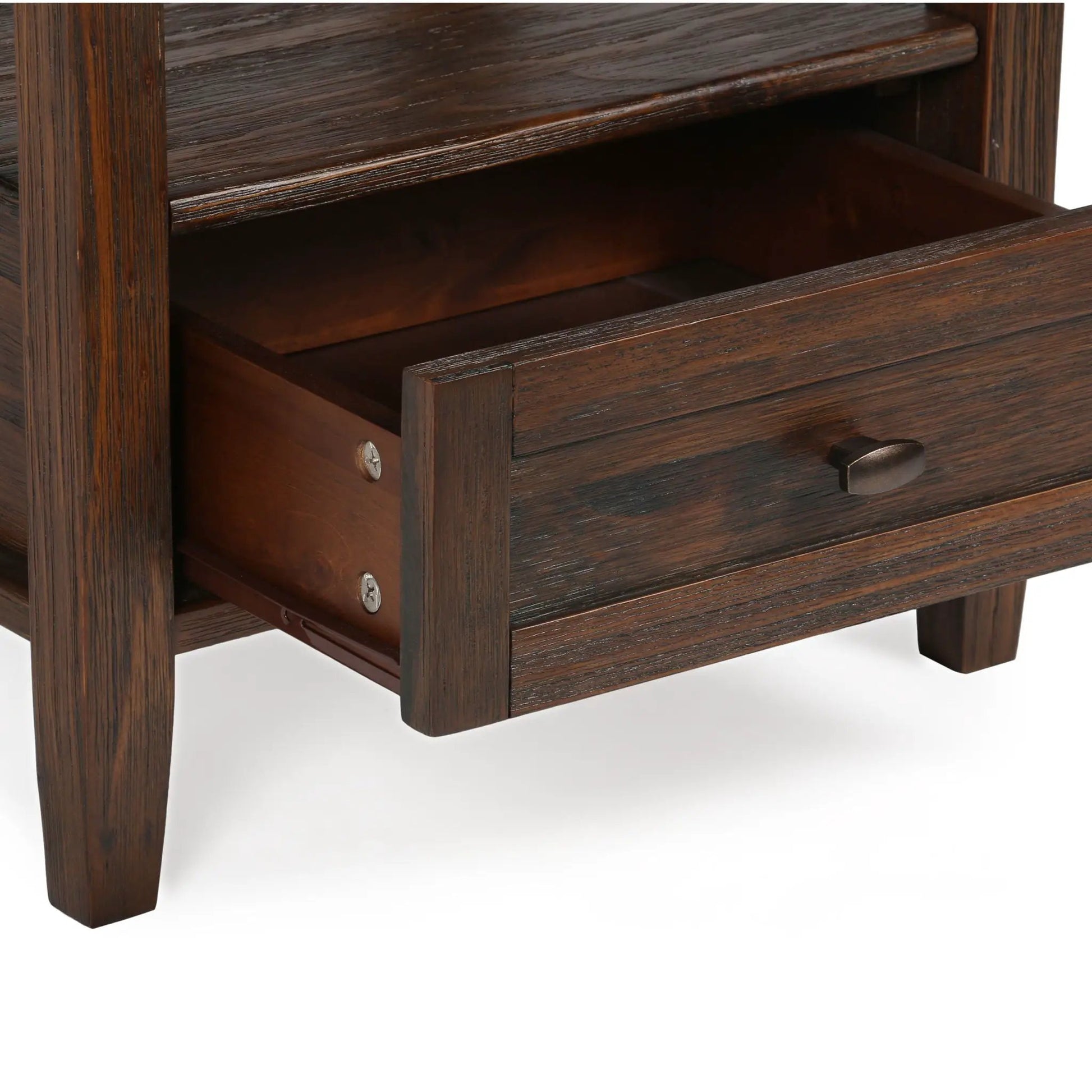 Warm Shaker coffee table in dark stained wood with lower drawer by Unique Piece Furniture on Tampa Home & Garden Store