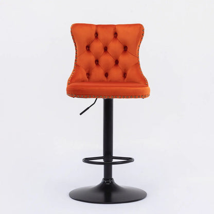 Swivel Bar Stools Adjustable Height Tufted Back