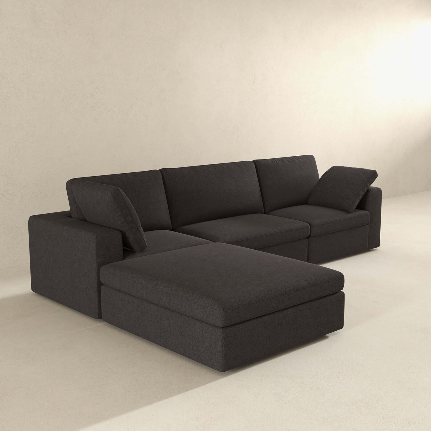 Cecilia modular corner sectional sofa dark charcoal fabric by HouseOfZazla on Tampa Home & Garden Store
