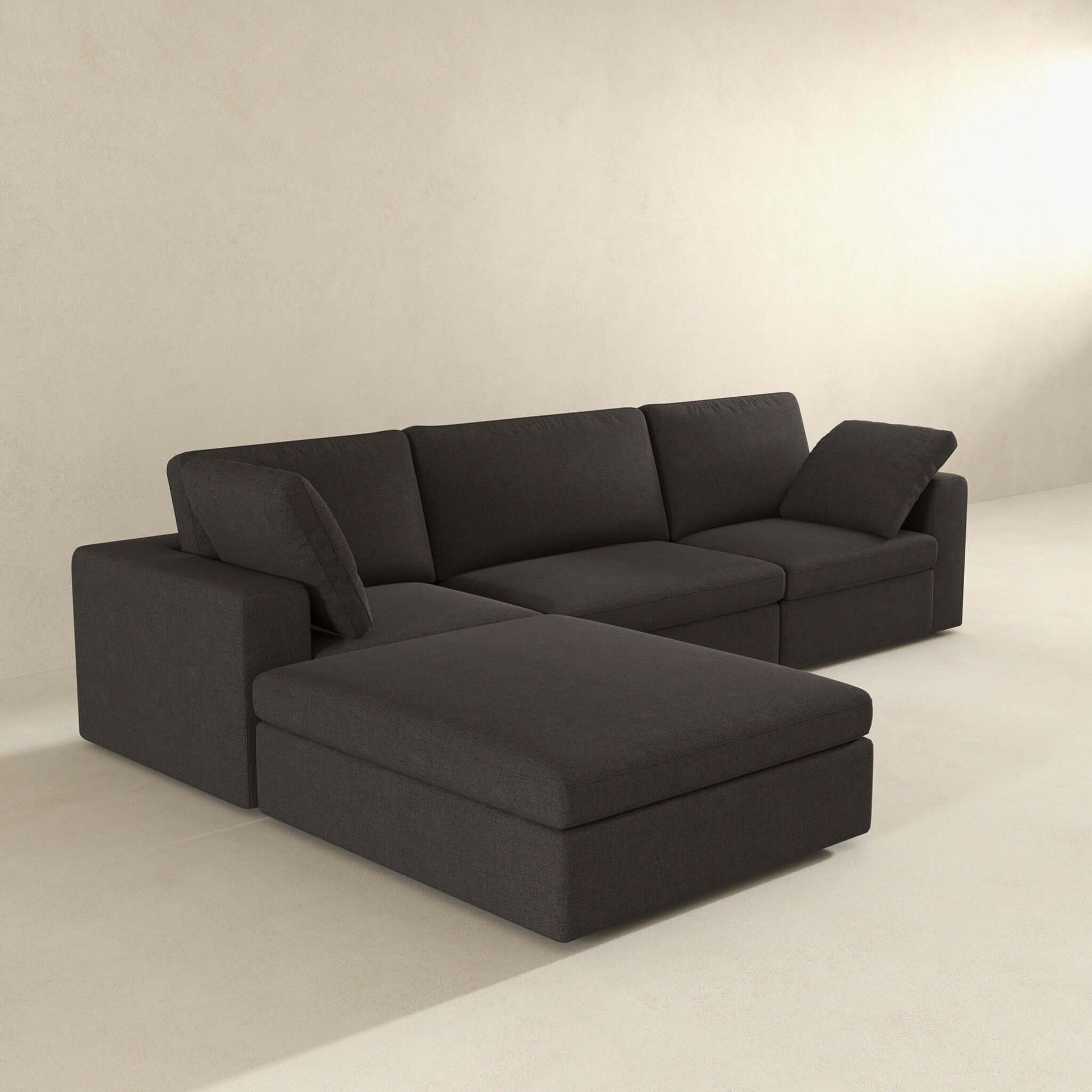 Cecilia modular corner sectional sofa dark charcoal fabric by HouseOfZazla on Tampa Home & Garden Store