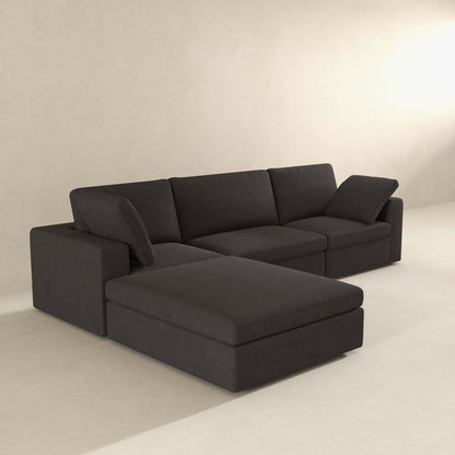 Cecilia modular corner sectional sofa dark charcoal fabric by HouseOfZazla on Tampa Home & Garden Store