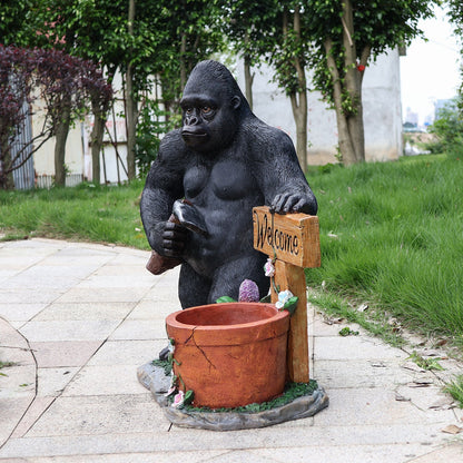 Outdoor Garden Chimpanzee Planter and Resin Pot