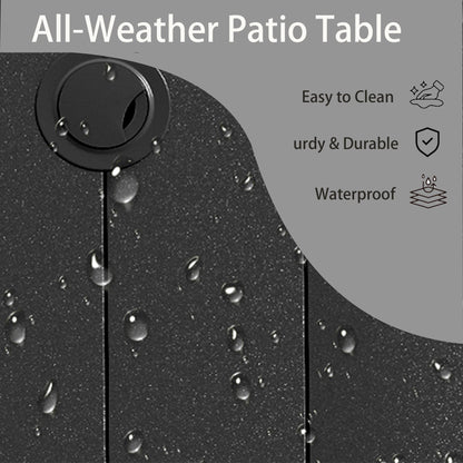 All-Weather Patio Table close-up on dark textured surface with raindrops on Tampa Home & Garden Store