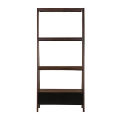 Ladder Shelf and Display Shelf Natural Wood Brown