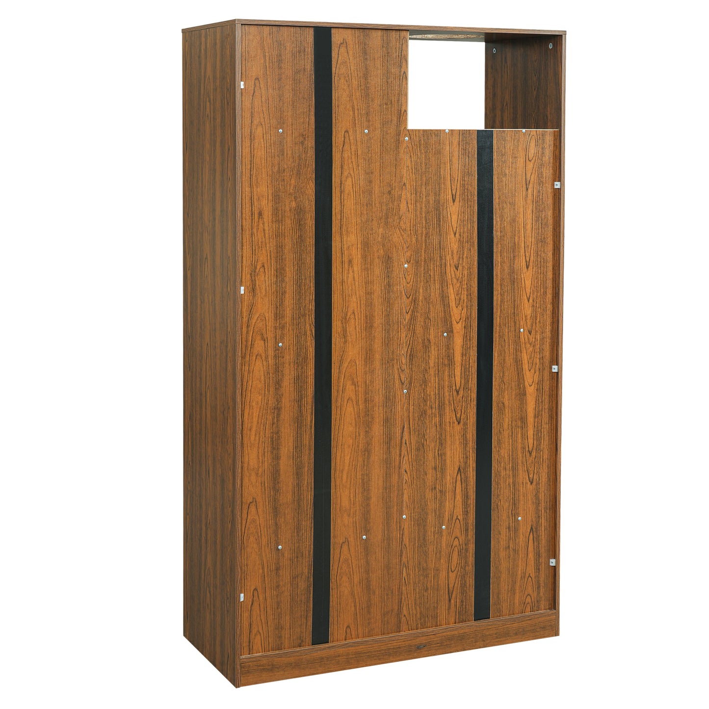Modern 2 in 1 Wood Bookshelf Cat House by HouseOfZazla brown wood with black straps on Tampa Home & Garden Store