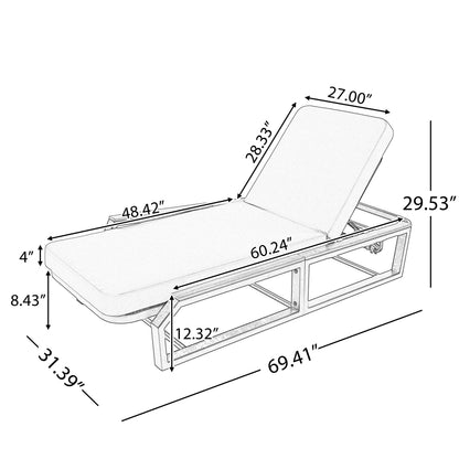 Five Piece Outdoor Chaise Set and Side Table