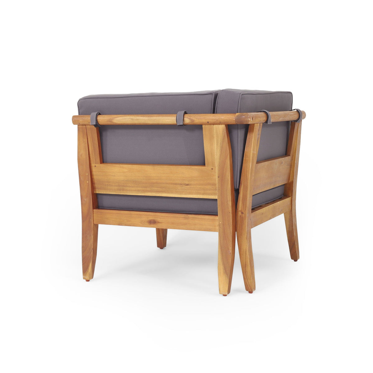 Aston 4-Piece Outdoor Sofa Set with dark gray cushions on a natural wood frame on Tampa Home & Garden Store