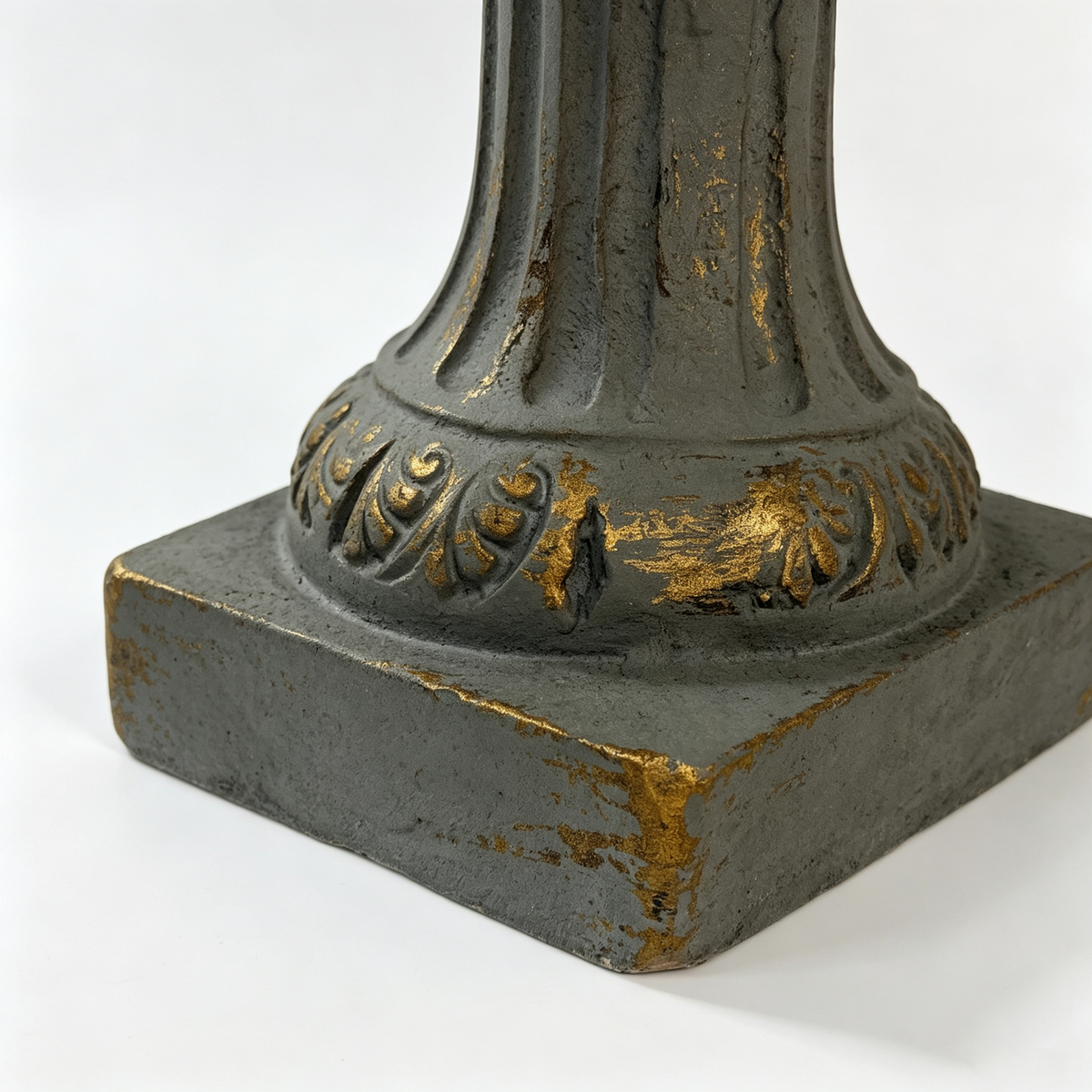 Antique blue MGO planter with drainage hole, ornate base by HouseOfZazla on Tampa Home & Garden Store