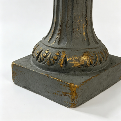 Antique blue MGO planter with drainage hole, ornate base by HouseOfZazla on Tampa Home & Garden Store
