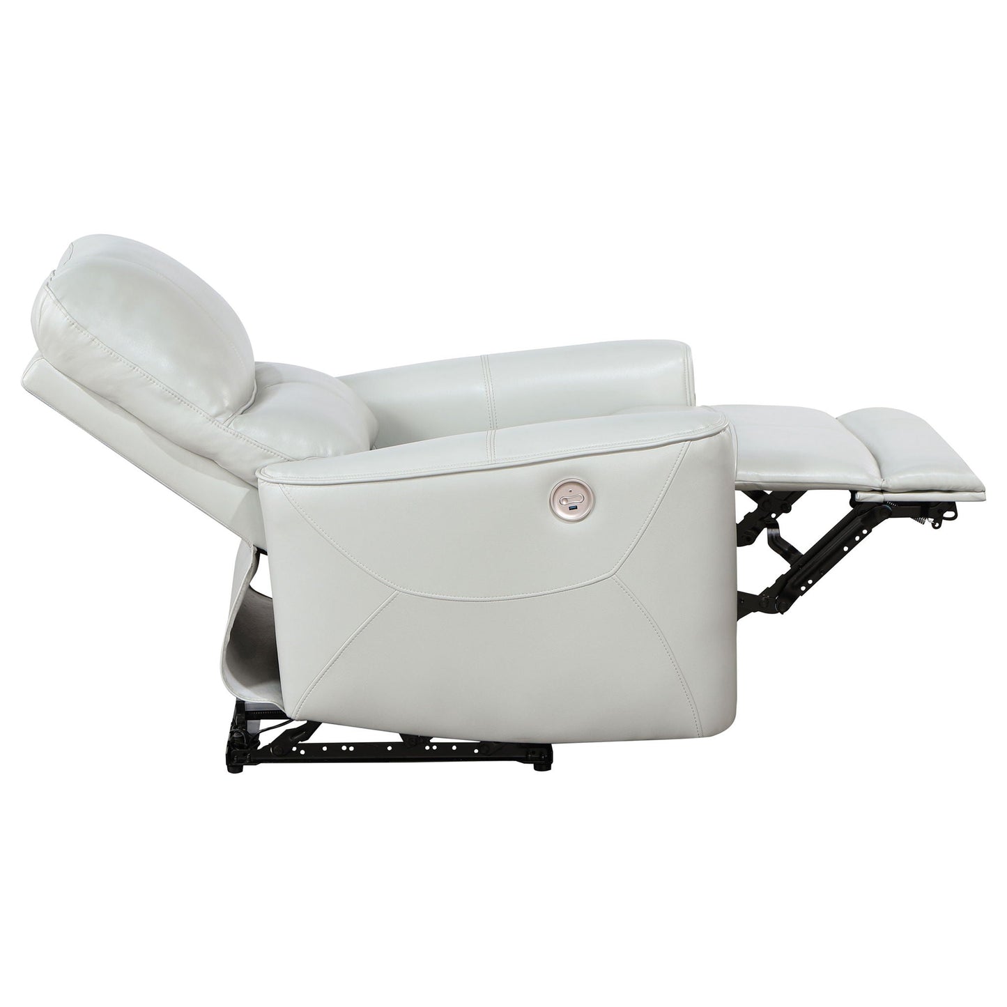 Dove Upholstered Power Recliner Chair by HouseOfZazla, gray upholstery with USB charging on Tampa Home & Garden Store