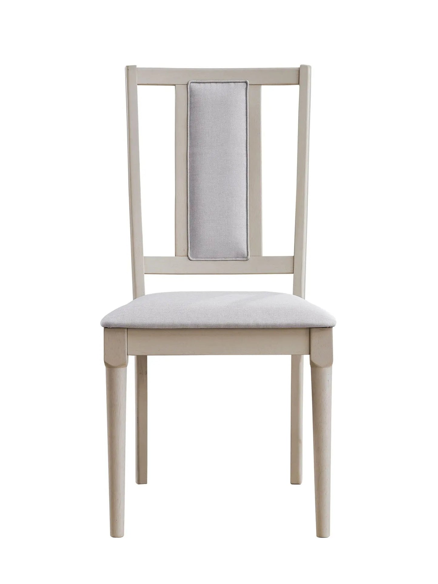 Marta Side Chair set of 2 in beige natural wood with light gray upholstered seat and back on Tampa Home & Garden Store