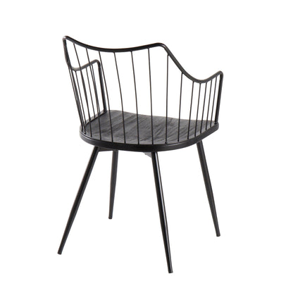 Winston Farmhouse Chair with metal frame, black finish, kids' side chair by HouseOfZazla on Tampa Home & Garden Store