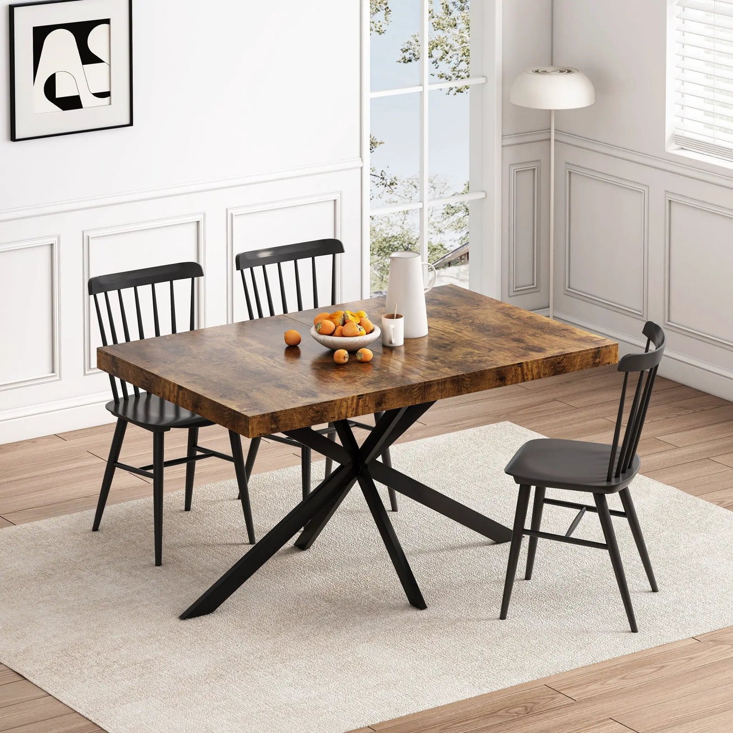 Retro Stretch Dining Table With Embossed Plate
