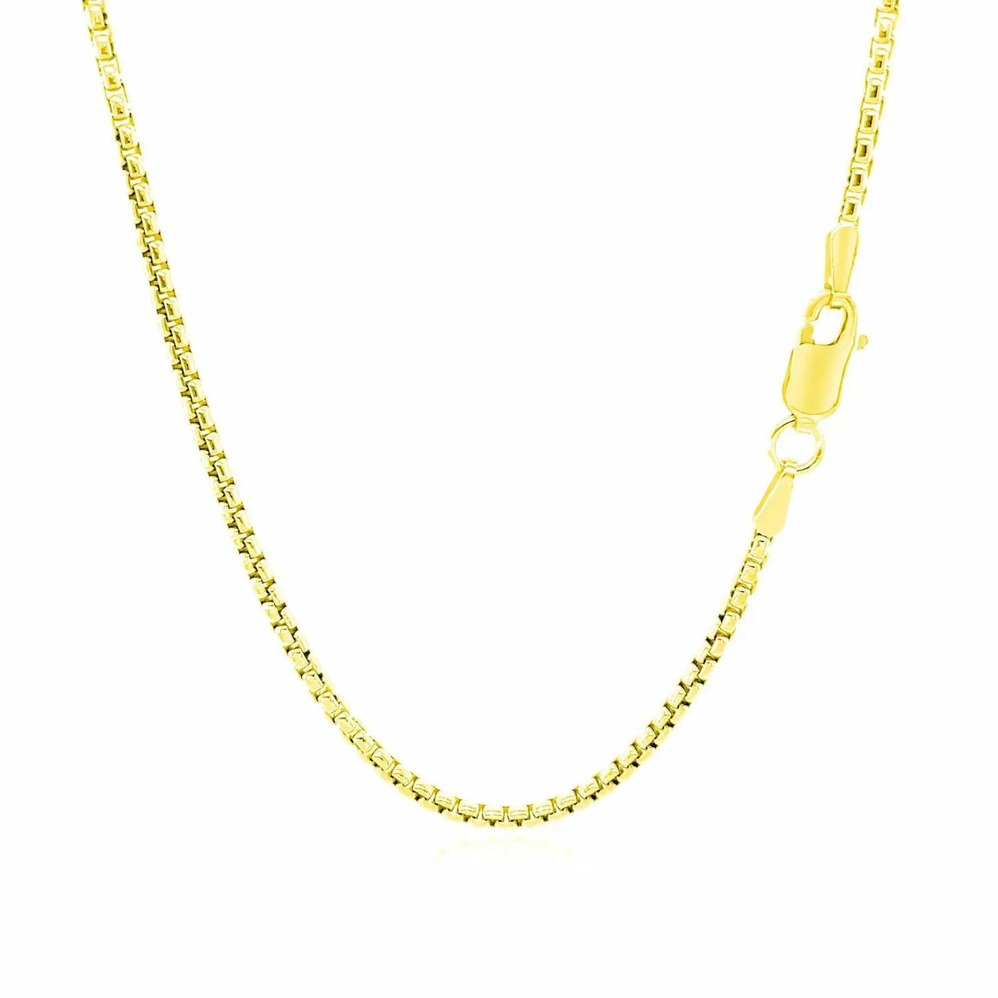 14k yellow gold round box chain necklace 1.7mm with lobster clasp on Tampa Home & Garden Store