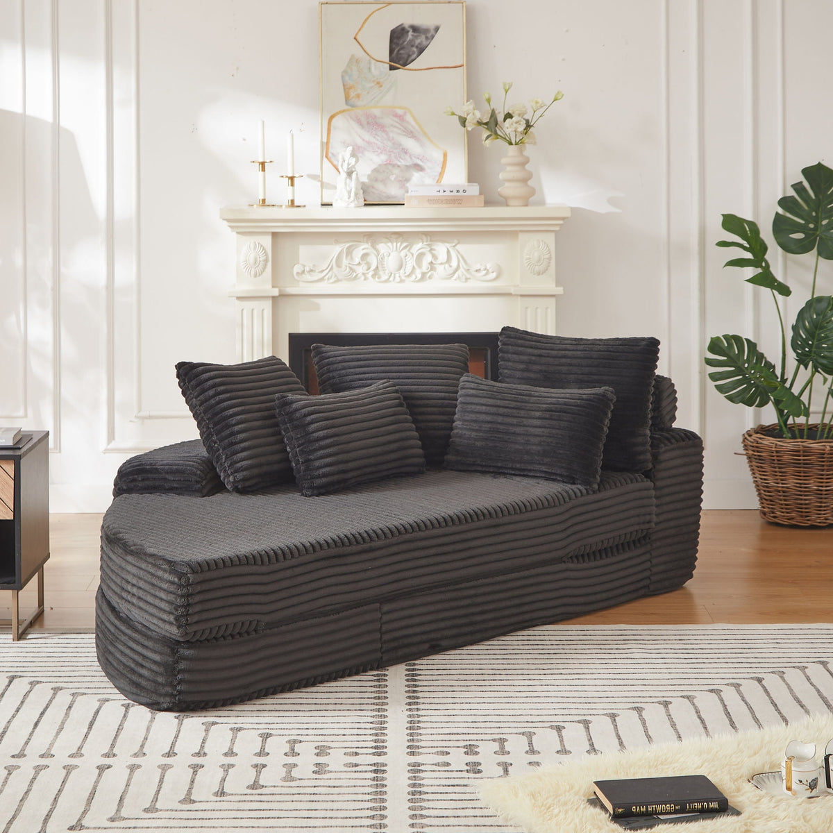 Semi Circular 2 in 1 Sofa Bed with Neck Pillow