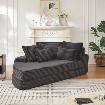 Semi Circular 2 in 1 Sofa Bed with Neck Pillow