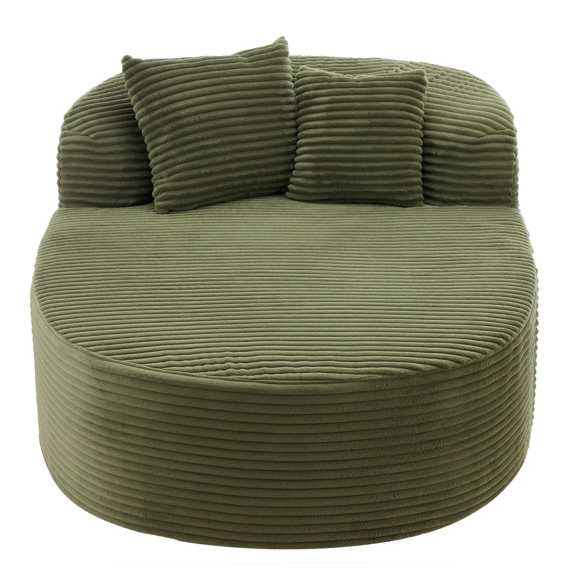 Modern chaise lounge sofa olive green corduroy with ribbed cushions by Unique Piece Furniture on Tampa Home & Garden Store