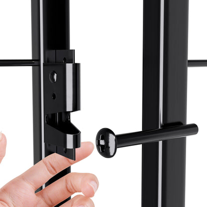 Dog playpen by HouseOfZazla, black hinge latch close-up, 16-panel indoor outdoor fence on Tampa Home & Garden Store