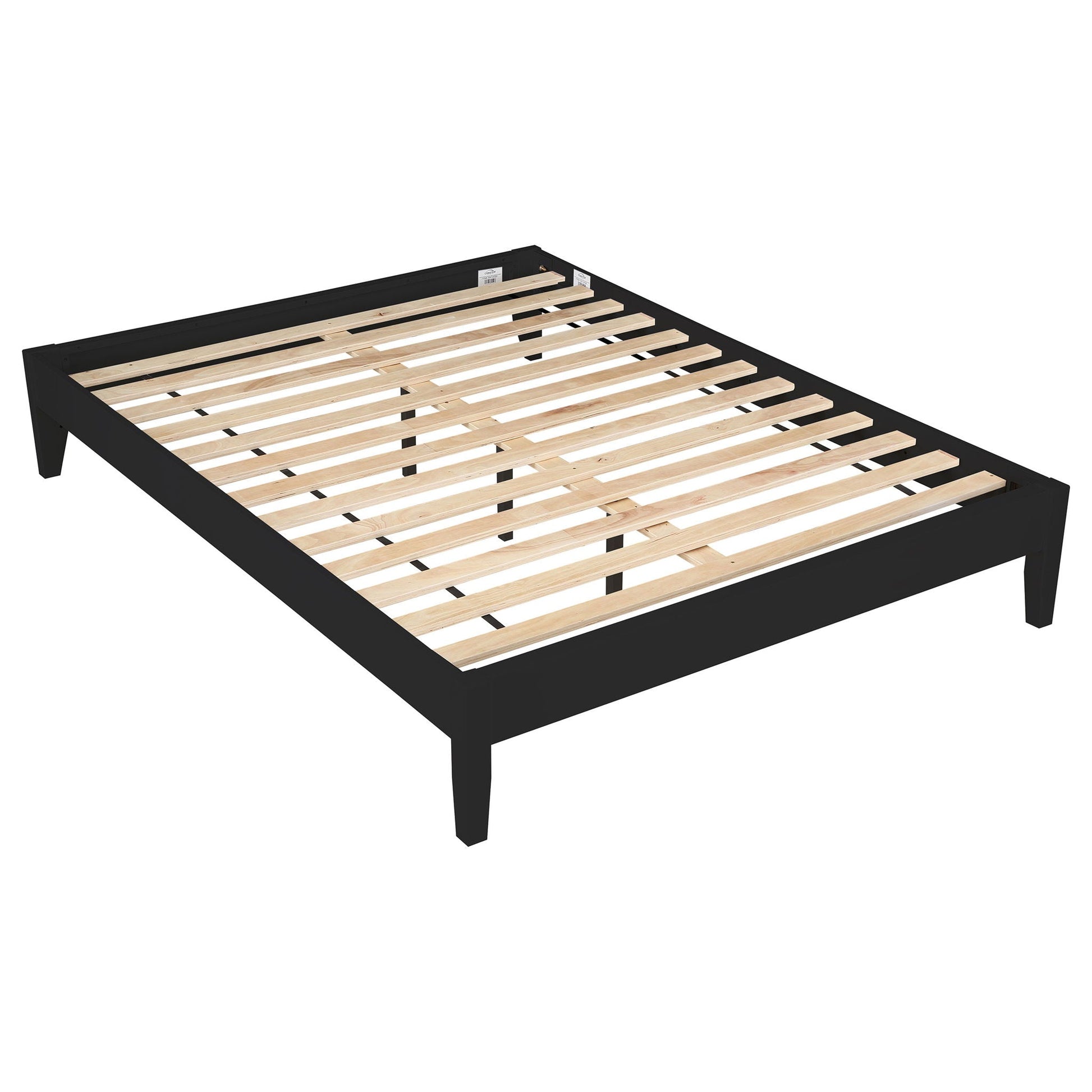 Ridgeview Queen storage panel bed in black with low-profile frame and wood slats on Tampa Home & Garden Store